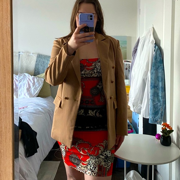 Scarf Print Spaghetti Strap Bodycon Dress NWOT - Picture 9 of 16